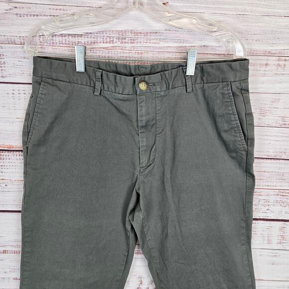 Vineyard Vines Mens Stretch Breaker Chino Pants Sz 34X30 Olive Green Cargo Golf - Picture 2 of 12